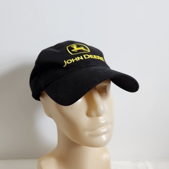 John Deere Nothing Runs Like A Deere Black Yellow Baseball Hat Cap - Picture 1 of 13